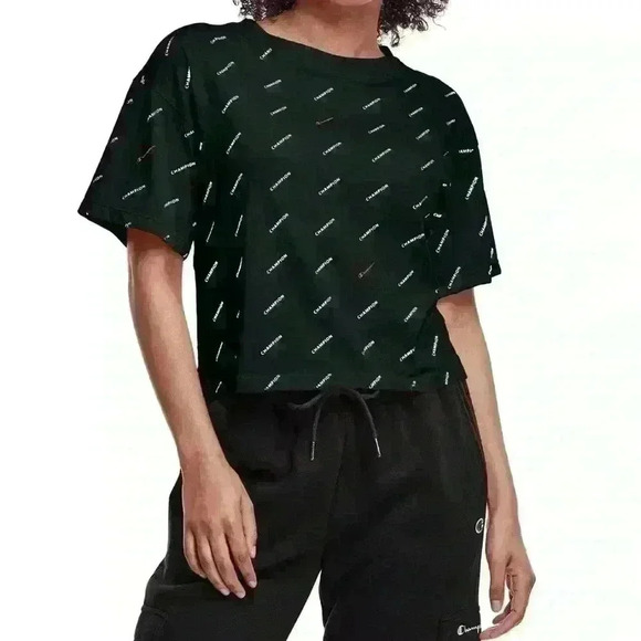 Champion Tops - New Champion Women’s Logo-Print Cropped T-Shirt Size M